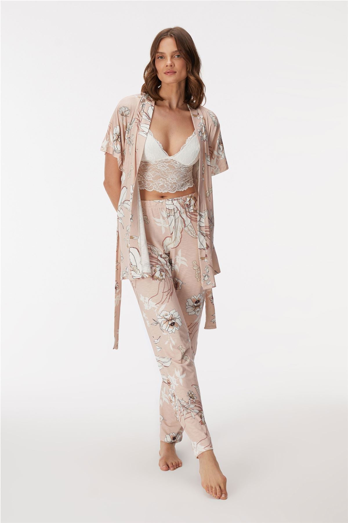 Dianthus 11398 Women's Gown, Bralet & Pants Set