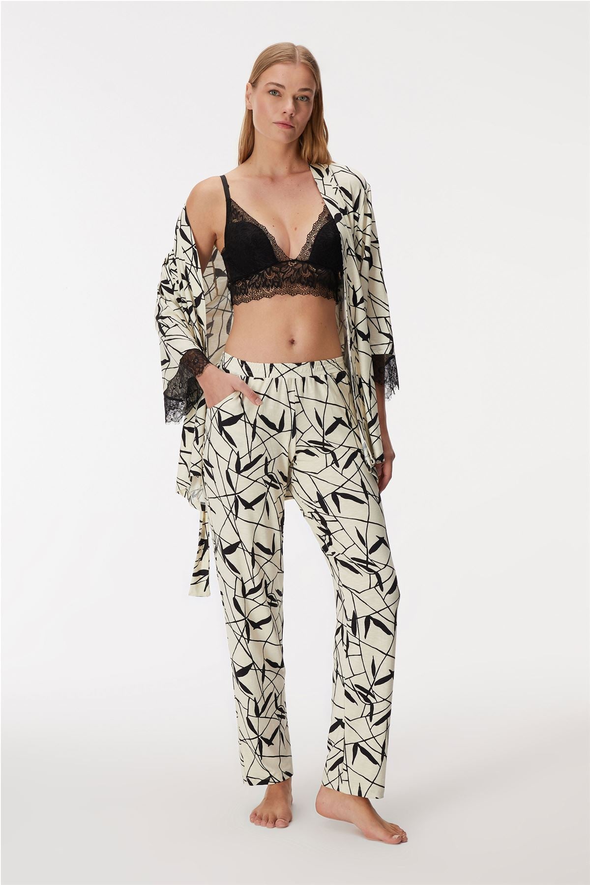Petunia 11496 Women's Gown, Bralet & Pants Set