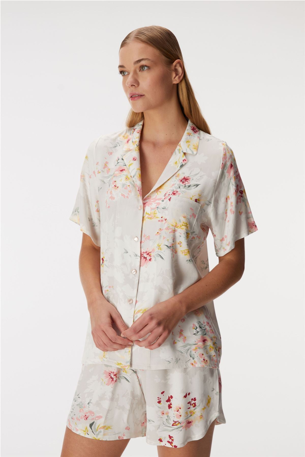 Blossom 11355 Women's Short Sleeve Shirt & Shorts Set