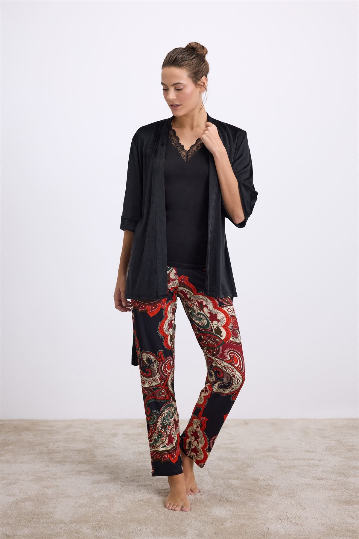 Echium 11546 Women's Gown, Camisole & Pants Set