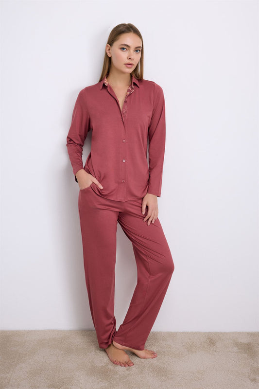 Dandelion 11556 Women's Long Sleeve Shirt & Pants Set
