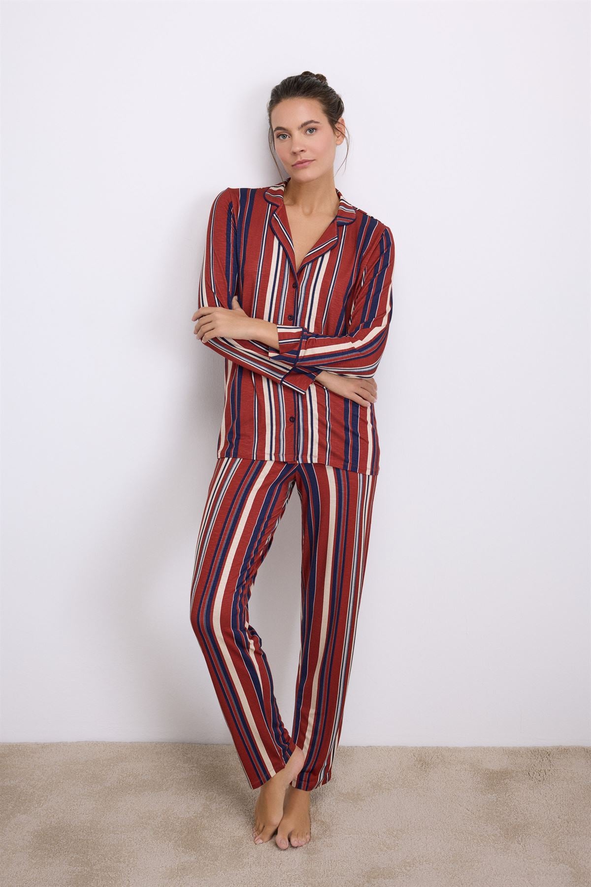 Helenium 11578 Women's Long Sleeve Shirt & Pants Set